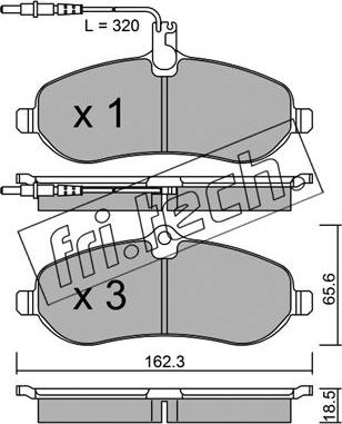 Fri.Tech. 723.0 - Bremžu uzliku kompl., Disku bremzes autospares.lv