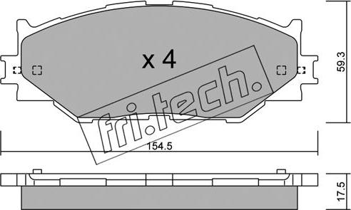 Fri.Tech. 776.0 - Bremžu uzliku kompl., Disku bremzes www.autospares.lv