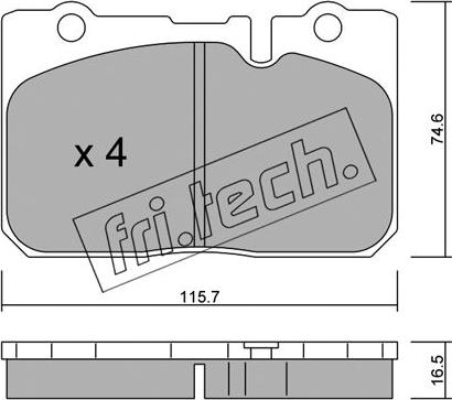 Fri.Tech. 773.0 - Тормозные колодки, дисковые, комплект www.autospares.lv