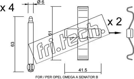 Fri.Tech. KIT.079 - Piederumu komplekts, Disku bremžu uzlikas www.autospares.lv