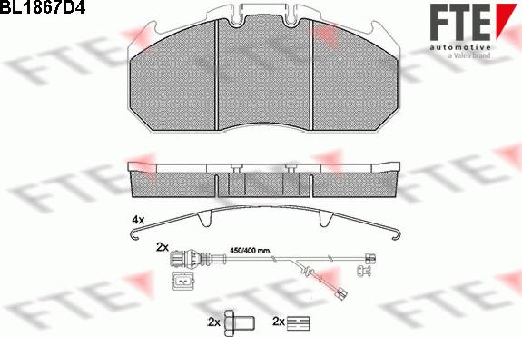 FTE 9500055 - Brake Pad Set, disc brake www.autospares.lv