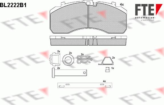 FTE BL2222B1 - Bremžu uzliku kompl., Disku bremzes www.autospares.lv