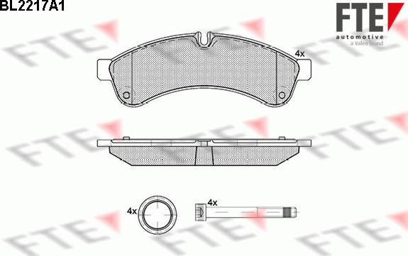 FTE 9500003 - Тормозные колодки, дисковые, комплект www.autospares.lv