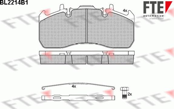 FTE BL2214B1 - Bremžu uzliku kompl., Disku bremzes www.autospares.lv