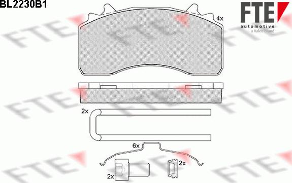 FTE BL2230B1 - Bremžu uzliku kompl., Disku bremzes www.autospares.lv