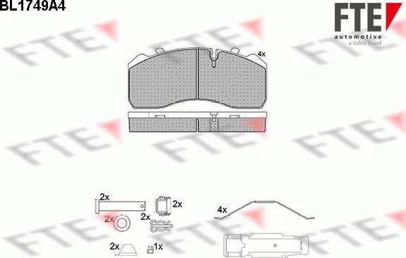 FTE 9500030 - Brake Pad Set, disc brake www.autospares.lv