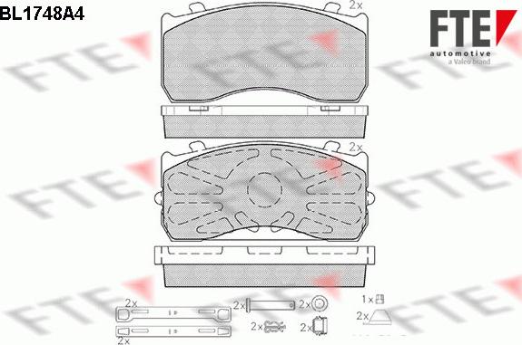 FTE 9500028 - Brake Pad Set, disc brake www.autospares.lv