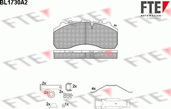 FTE 9500023 - Bremžu uzliku kompl., Disku bremzes www.autospares.lv