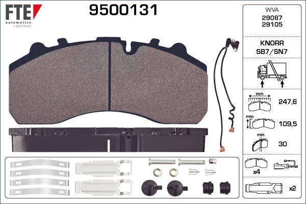 FTE 9500131 - Brake Pad Set, disc brake www.autospares.lv