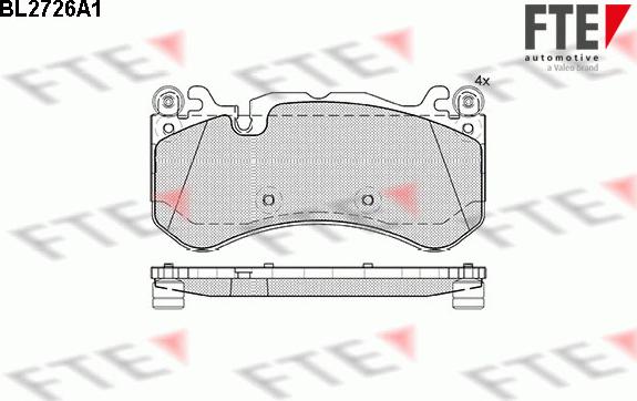 FTE BL2726A1 - Bremžu uzliku kompl., Disku bremzes autospares.lv