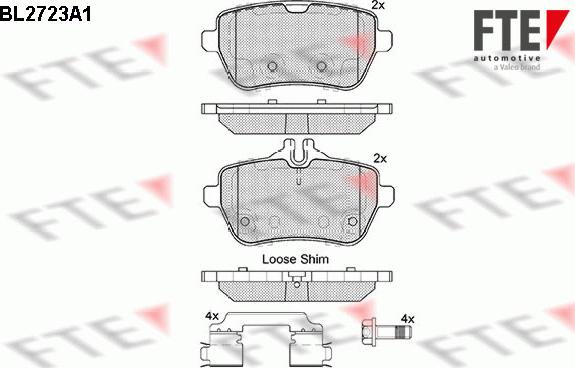 FTE BL2723A1 - Bremžu uzliku kompl., Disku bremzes www.autospares.lv