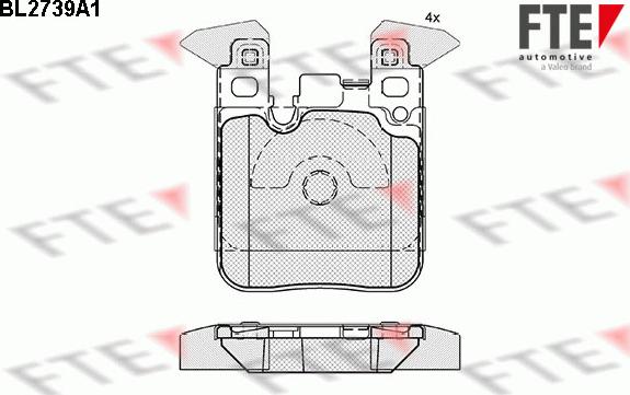 FTE BL2739A1 - Bremžu uzliku kompl., Disku bremzes www.autospares.lv