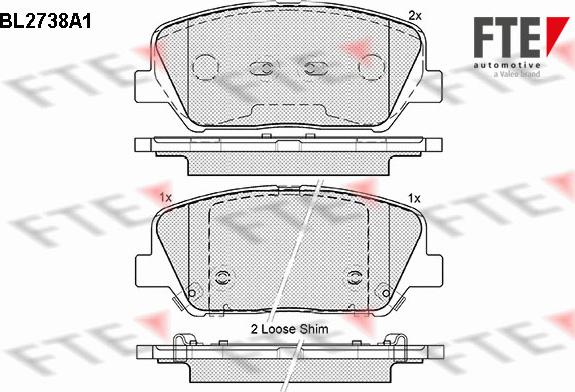 FTE BL2738A1 - Тормозные колодки, дисковые, комплект www.autospares.lv