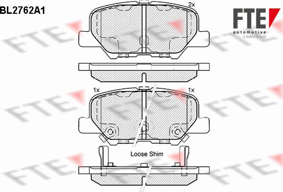 FTE BL2762A1 - Bremžu uzliku kompl., Disku bremzes www.autospares.lv