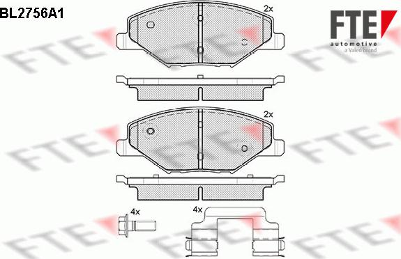 FTE BL2756A1 - Тормозные колодки, дисковые, комплект www.autospares.lv