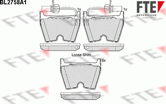 FTE BL2758A1 - Bremžu uzliku kompl., Disku bremzes www.autospares.lv