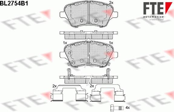 FTE BL2754B1 - Bremžu uzliku kompl., Disku bremzes www.autospares.lv