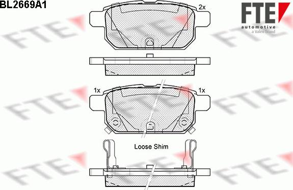 FTE BL2669A1 - Brake Pad Set, disc brake www.autospares.lv