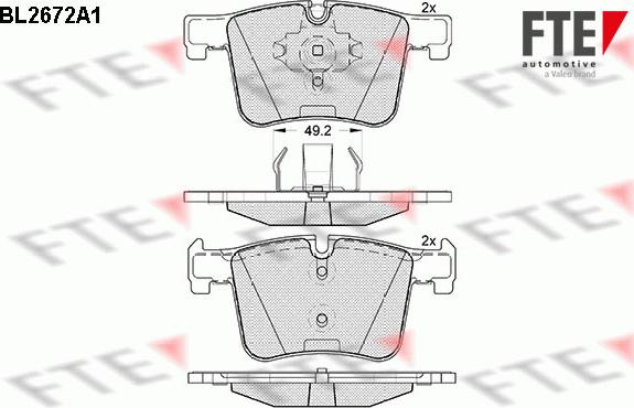 FTE BL2672A1 - Bremžu uzliku kompl., Disku bremzes www.autospares.lv