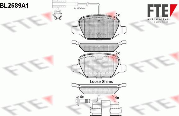 FTE 9010919 - Bremžu uzliku kompl., Disku bremzes autospares.lv