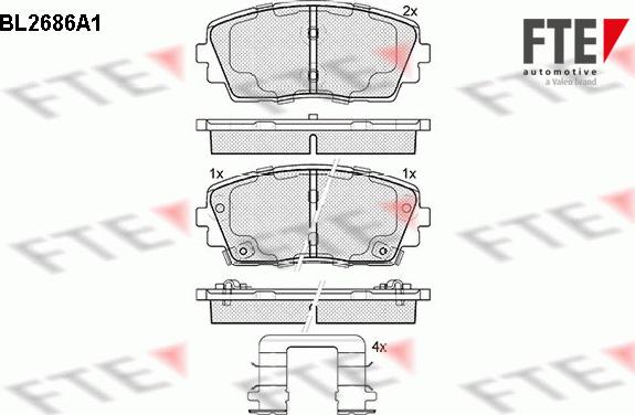 FTE BL2686A1 - Bremžu uzliku kompl., Disku bremzes autospares.lv