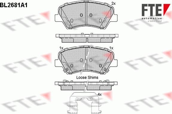 FTE BL2681A1 - Тормозные колодки, дисковые, комплект www.autospares.lv