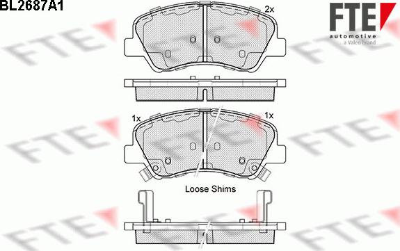 FTE BL2687A1 - Тормозные колодки, дисковые, комплект www.autospares.lv