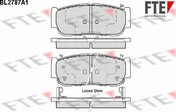 FTE BL2787A1 - Тормозные колодки, дисковые, комплект www.autospares.lv