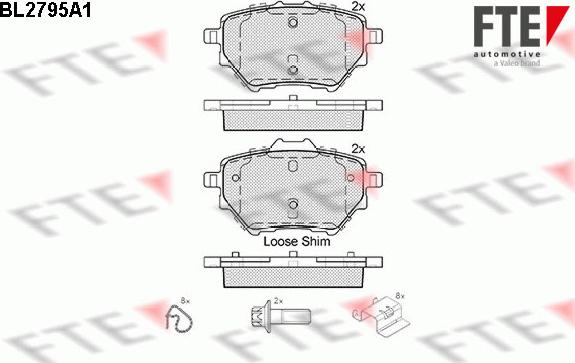 FTE 9010988 - Bremžu uzliku kompl., Disku bremzes www.autospares.lv