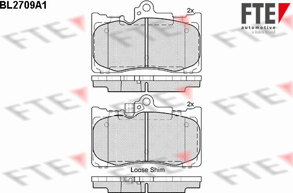 FTE BL2709A1 - Bremžu uzliku kompl., Disku bremzes www.autospares.lv