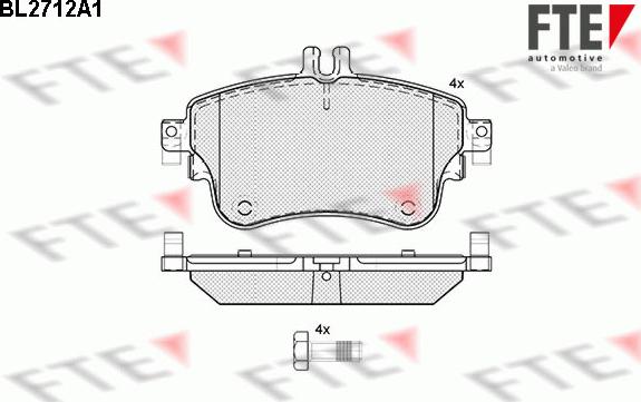 FTE BL2712A1 - Bremžu uzliku kompl., Disku bremzes www.autospares.lv