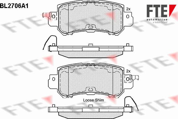 FTE BL2706A1 - Brake Pad Set, disc brake www.autospares.lv