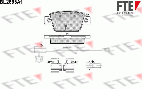 FTE BL2695A1 - Bremžu uzliku kompl., Disku bremzes autospares.lv