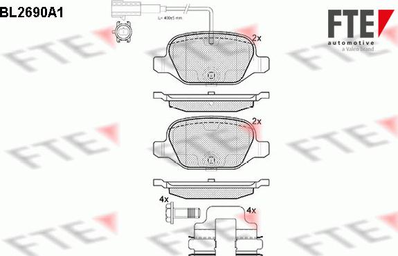 FTE 9010920 - Bremžu uzliku kompl., Disku bremzes autospares.lv