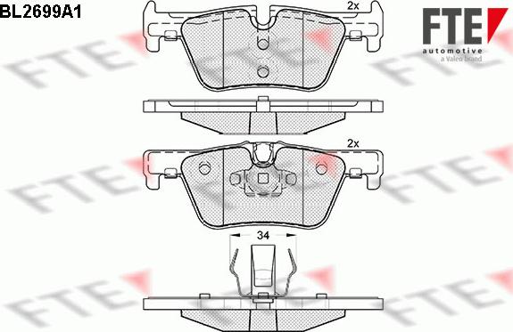 FTE 9010927 - Bremžu uzliku kompl., Disku bremzes www.autospares.lv