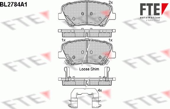 FTE BL2784A1 - Тормозные колодки, дисковые, комплект www.autospares.lv