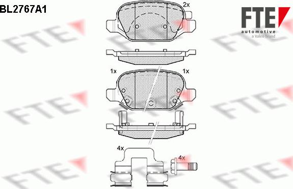 FTE BL2767A1 - Bremžu uzliku kompl., Disku bremzes autospares.lv