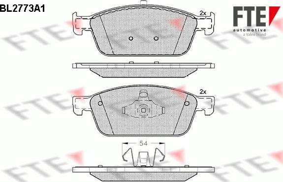 FTE BL2773A1 - Bremžu uzliku kompl., Disku bremzes www.autospares.lv