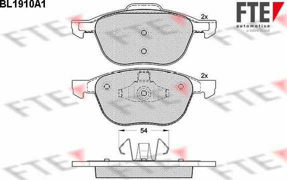 FTE BL1910A1 - Bremžu uzliku kompl., Disku bremzes www.autospares.lv