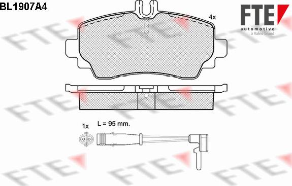 FTE BL1907A4 - Bremžu uzliku kompl., Disku bremzes autospares.lv