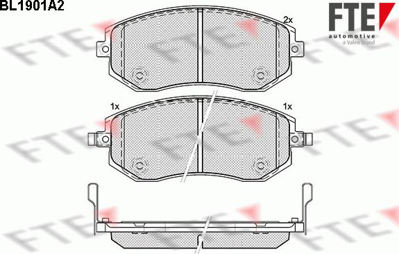 FTE BL1901A2 - Тормозные колодки, дисковые, комплект www.autospares.lv