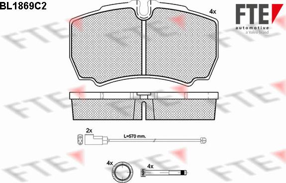 FTE 9010449 - Bremžu uzliku kompl., Disku bremzes www.autospares.lv