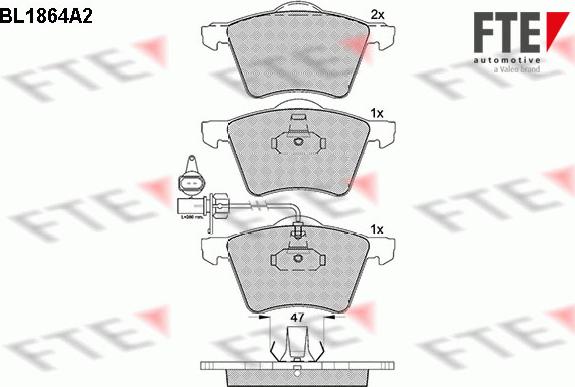 FTE BL1864A2 - Brake Pad Set, disc brake www.autospares.lv