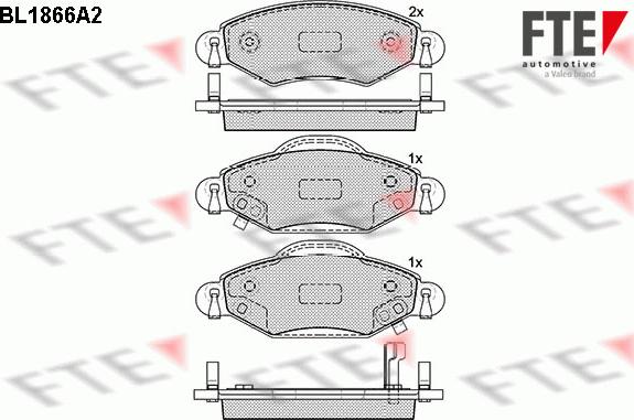 FTE BL1866A2 - Bremžu uzliku kompl., Disku bremzes www.autospares.lv