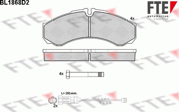 FTE BL1868D2 - Bremžu uzliku kompl., Disku bremzes www.autospares.lv