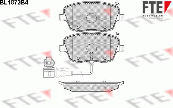 FTE BL1873B4 - Тормозные колодки, дисковые, комплект www.autospares.lv