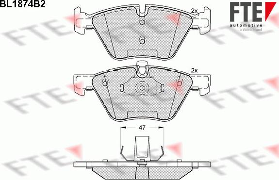 FTE BL1874B2 - Тормозные колодки, дисковые, комплект www.autospares.lv