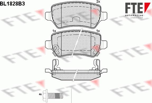 FTE BL1828B3 - Bremžu uzliku kompl., Disku bremzes www.autospares.lv