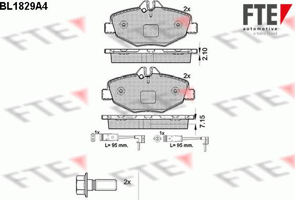 FTE BL1829A4 - Bremžu uzliku kompl., Disku bremzes autospares.lv