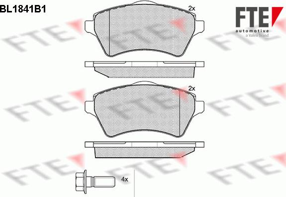 FTE BL1841B1 - Bremžu uzliku kompl., Disku bremzes www.autospares.lv